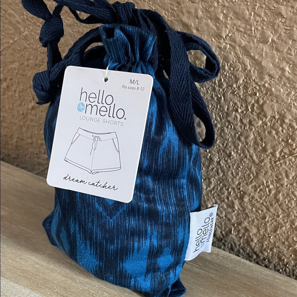 Hello Mello Lounge shorts . NEW in pouch . Fits size 8-12  M/L  dream catcher